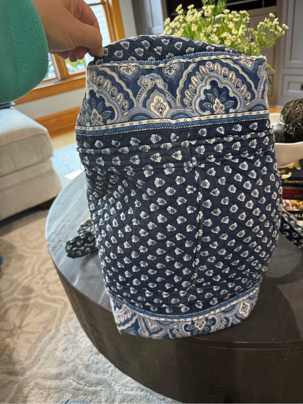 Vera Bradley Quilted Navy Paisley Tote Bag - Picture 4 of 6